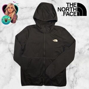The North Face Jacket Women M Black Canyonlands Double Knit Fleece Hooded Zip Up